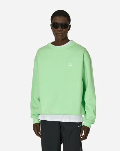 Nike Acg Therma-fit Fleece Crewneck Sweatshirt Vapor Green In Multicolor