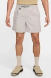 Nike Acg Water Repellent Stretch Nylon Hiking Shorts In College Grey/grey/white