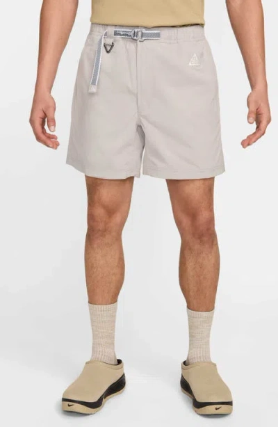 Nike Acg Water Repellent Stretch Nylon Hiking Shorts In College Grey/grey/white