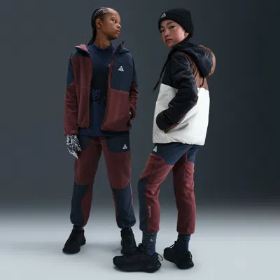 Nike Acg "wolf Tree" Big Kids' Polartecâ® Pants In Burgundy