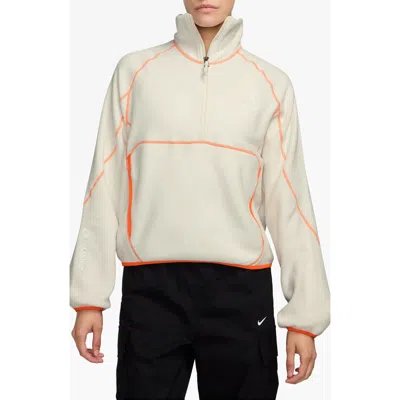 Nike Acg Wolf Tree Half Zip Top In Phantom/safety Orange/white