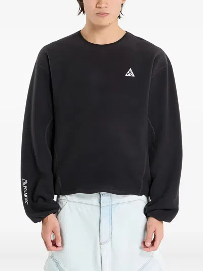 Nike Acg "wolf Tree" Long-sleeves Sweatshirt In Black