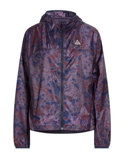 Nike Acg Woman Jacket Purple Size S Nylon In Blue
