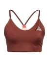 Nike Acg Woman Top Brown Size L Nylon, Elastane, Econyl