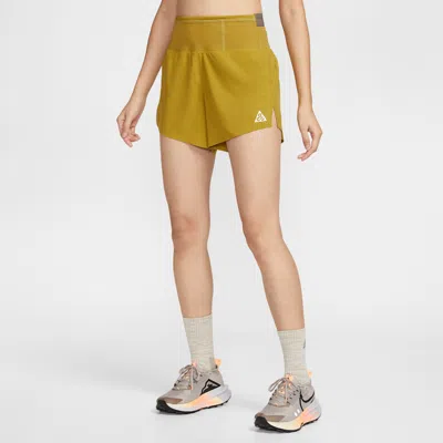 Nike Acg Women's Dri-fit Mid-rise Brief-lined Trail Running Shorts In Green