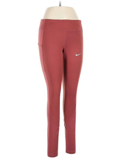 Pre-owned Nike Active Pants In Burgundy