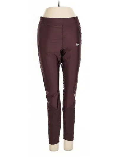 Pre-owned Nike Active Pants In Burgundy