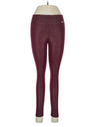 Pre-owned Nike Active Pants In Burgundy