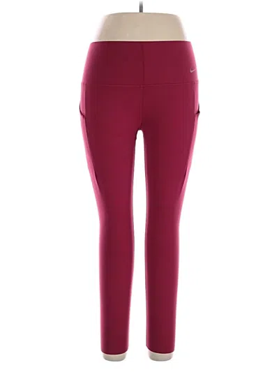 Pre-owned Nike Active Pants In Burgundy