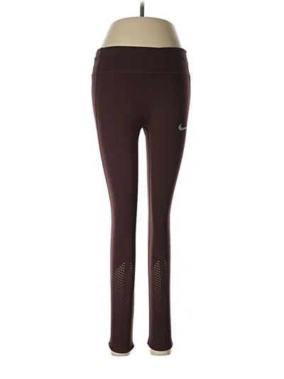 Pre-owned Nike Active Pants In Burgundy