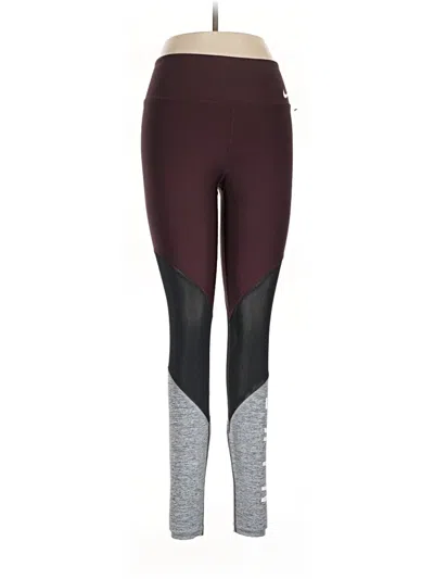 Pre-owned Nike Active Pants In Burgundy