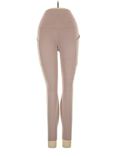 Pre-owned Nike Active Pants In Tan