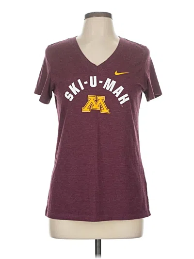 Pre-owned Nike Active T-shirt In Burgundy