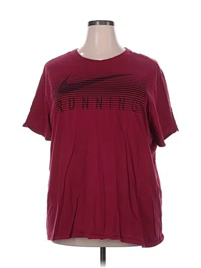 Pre-owned Nike Active T-shirt In Burgundy
