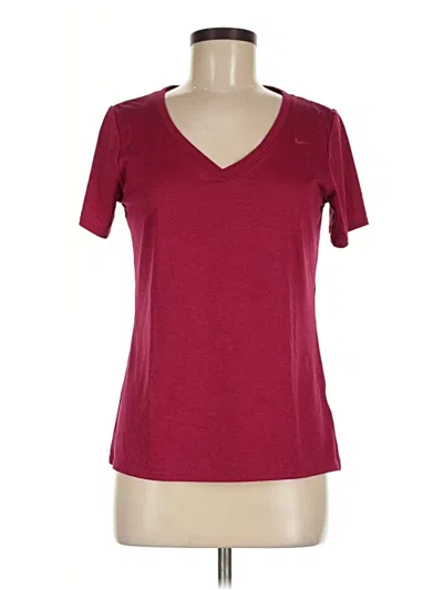 Pre-owned Nike Active T-shirt In Burgundy