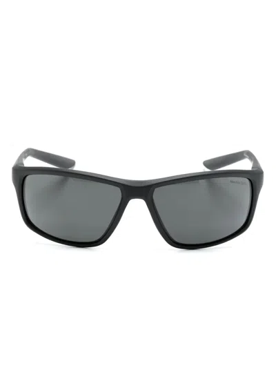 Nike Adrenaline 22 Rectangle-frame Sunglasses In Black