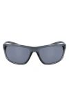 Nike Adrenaline 66mm Rectangular Sunglasses In Grey/green