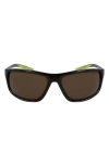 Nike Adrenaline 66mm Rectangular Sunglasses In Velvet Brown/med Olive/brown