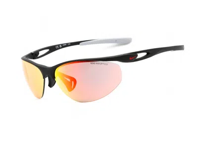 Pre-owned Nike Aerial Sunglasses In Black/red Mirror (dz7354/011) In Multi