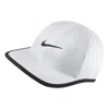 Nike Aerobill Featherlight Cap Hat 'white' In Blue