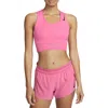 Nike Aeroswift Crop Racing Tank In Pinksicle/black