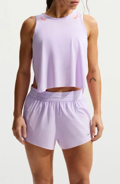 Nike Aeroswift Dri-fit Adv Crop Running Tank Top In Purple