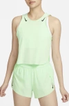 Nike Women's Aeroswift Dri-fit Adv Cropped Running Tank Top In Vapor Green/black