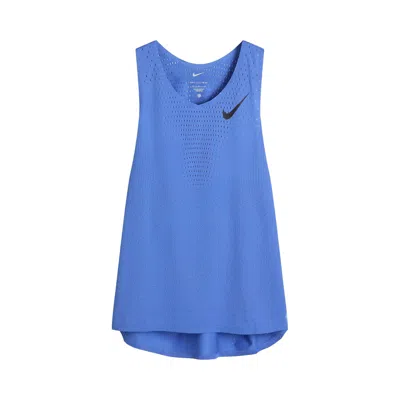 Pre-owned Nike Aeroswift Dri-fit Adv Running Singlet 'comet Blue/black' | Men's Size L