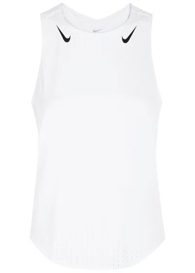 Nike Aeroswift Dri-fit Adv Perforated Jersey Running Vest In White