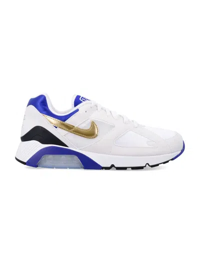 Nike Air Max 180 Ultramarine Logo Patch Sneakers In White