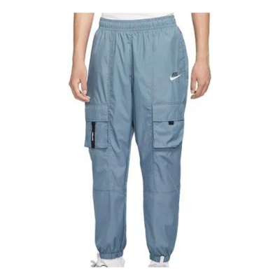 Nike Air Athleisure Casual Sports Multiple Pockets Woven Long Pants Blue