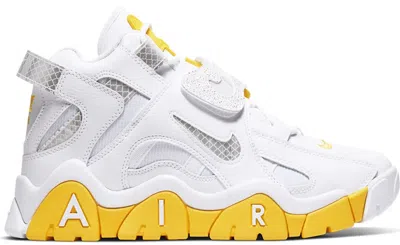 Pre-owned Nike Air Barrage Mid (women's) Sneakers In White/chrome Yellow
