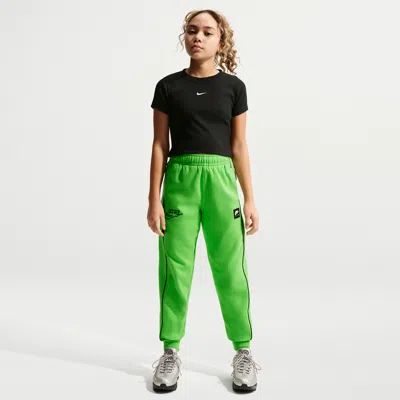 Nike Air Big Kids' Fleece Jogger Pants In Green