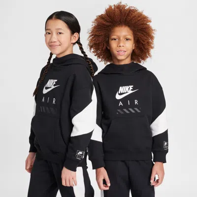 Nike Air Big Kids' Fleece Pullover Hoodie In Black