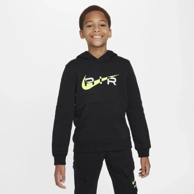 Nike Air Big Kids' Pullover Fleece Hoodie In Black