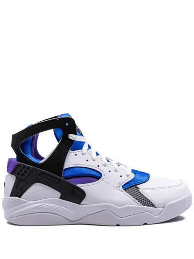 Nike Air Huarache Low-top Sneakers In White Varsity Purple/royal Blue/menta