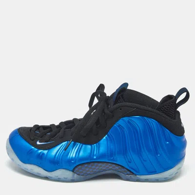 Pre-owned Nike Air Foamposite One International Blue Size 40.5 Blue Rubber Mid Top Sneakers