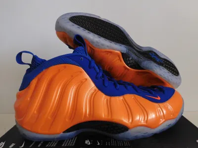 Pre-owned Nike Air Foamposite One "knicks" Total Crimson Orange-blue Sz 11 [314996-801] In Total Crimson Orange-game Royal Blue-black