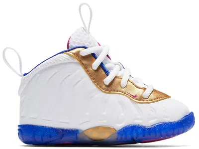 Pre-owned Nike Air Foamposite One Peanut Butter & Jelly Sneakers In White/fuchsia Blast/racer Blue In Multi