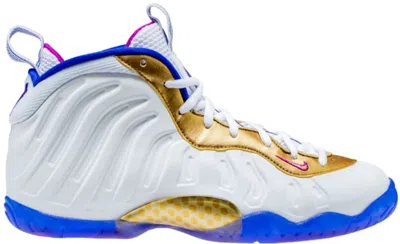 Pre-owned Nike Air Foamposite One Peanut Butter & Jelly Sneakers In White/fuchsia Blast/racer Blue