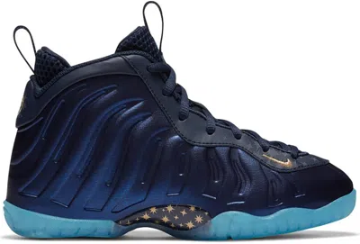 Pre-owned Nike Air Foamposite One Sneakers In Obsidian/baltic Blue/metallic Gold