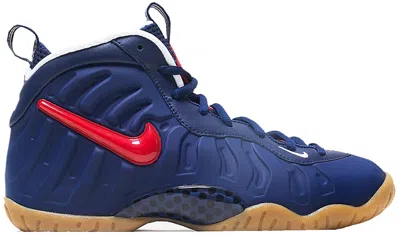 Pre-owned Nike Air Foamposite Pro University Red Sneakers In Blue Void/gum Light Brown/white