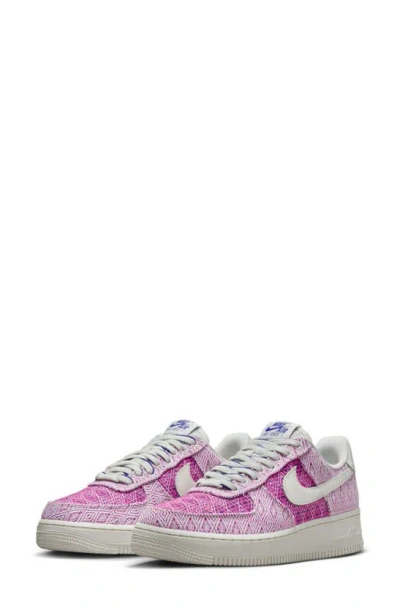 Nike Air Force 1 '07 Woven Together "pink" Sneakers In Multi/ Sail/ Concord/ Pink