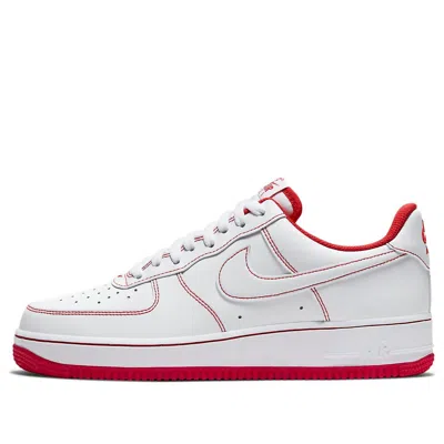 NIKE NIKE AIR FORCE 1 '07 'CONTRAST STITCH - WHITE UNIVERSITY RED'