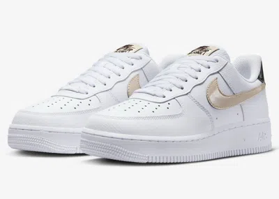 Nike Air Force 1 '07 Fd9873-100 Sneaker Women's Us 5.5 White Tan Lifestyle Shoes