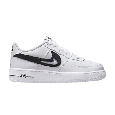 Pre-owned Nike Air Force 1 '07 Gs 'cut Out Swoosh - White Black' | Kid's Size 4.5