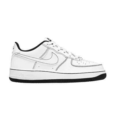 Pre-owned Nike Air Force 1 '07 Low Gs 'contrast Stitch - White Black' | Kid's Size 6.5