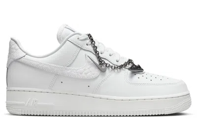 Pre-owned Nike Air Force 1 '07 Low Summit Mini Charm (women's) Sneakers In Summit White/metallic Silver In Multi