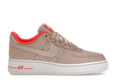 Pre-owned Nike Air Force 1 '07 Low (women's) Sneakers In Fossil Stone/laser Crimson/white