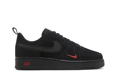 Pre-owned Nike Air Force 1 '07 Lv8 'reflective Swoosh - Black Crimson' Dz4514-001 In Red